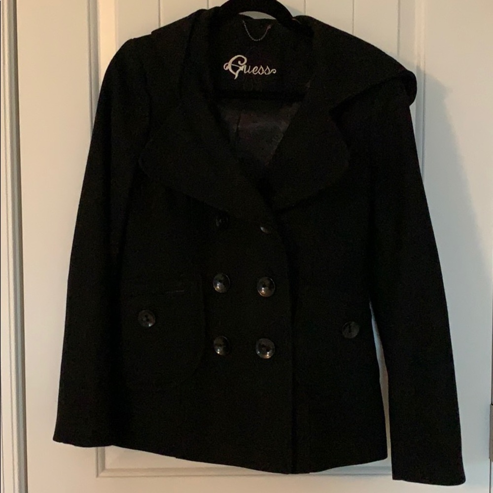 Black Guess Peacoat